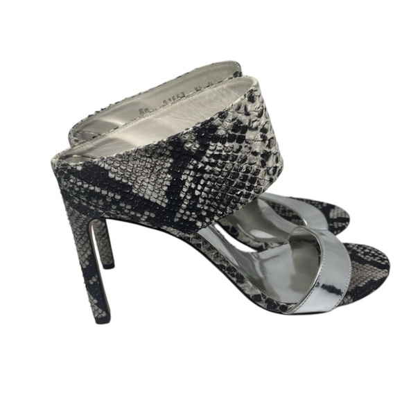 Stuart Weitzman Myslide Mules Snake Stilettos - Picture 3 of 6